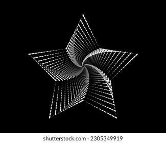 Spiral Dotted Graphic Elements. Spiral Geometric Vector Frames on Black Background.background composition, Web template (spiral)