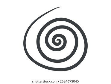 Spiral drawing drawn with a black brush stroke