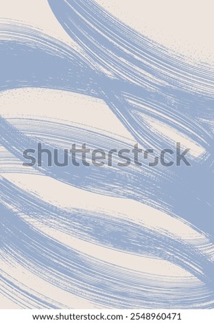 Spiral dry brush stroke with spray texture. Blue hand drawn vector distress damaged edge vintage banner with spiral bold line. Brush strokes grainy bold texture with scattered tiny dots on background.