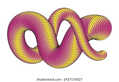 The spiral. The dynamic shape of the parallel lines creates the illusion of volume. A design element for creative ideas