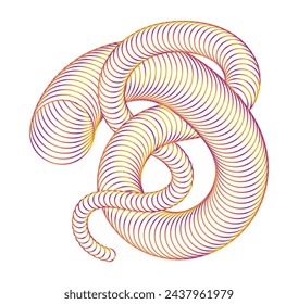 The spiral. The dynamic shape of the parallel lines creates the illusion of volume. A design element for creative ideas