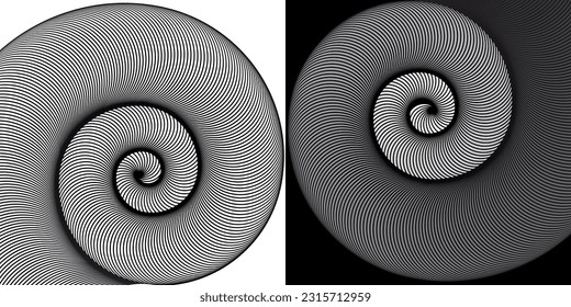 Spiral dynamic vector background radial speed lines. Abstract geometric 