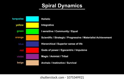 Spiral dynamics infographic vector illustration.