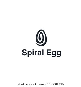 Spiral Egg Conceptual Minimal Symbol. Memorable Visual Metaphor. Represents the Concept of Creation, Maternity, Rebirth, Progress, Reproduction, Fertility, Dynamic Movement, Expanding Energy etc