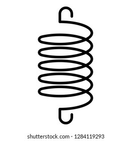 Spiral elastic coil icon. Outline spiral elastic coil vector icon for web design isolated on white background