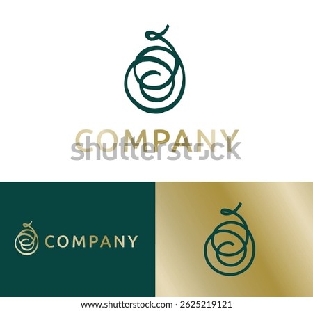 Spiral Elegant Logo. Editable stroke