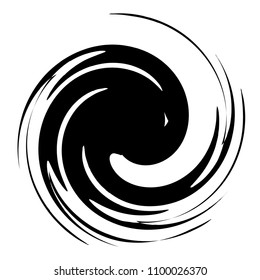Spiral element. Abstract swirl, twirl isolated on white