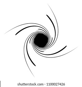 Spiral element. Abstract swirl, twirl isolated on white