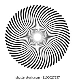 Spiral element. Abstract swirl, twirl isolated on white