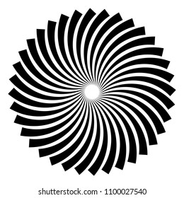 Spiral element. Abstract swirl, twirl isolated on white