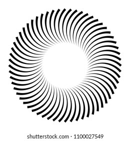 Spiral element. Abstract swirl, twirl isolated on white