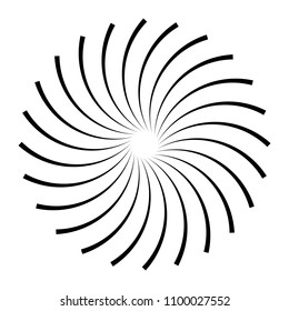 Spiral element. Abstract swirl, twirl isolated on white