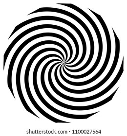 Spiral element. Abstract swirl, twirl isolated on white