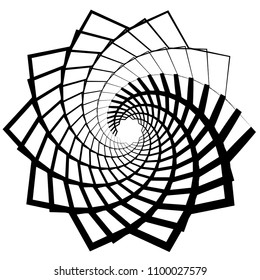 Spiral element. Abstract swirl, twirl isolated on white