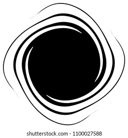 Spiral element. Abstract swirl, twirl isolated on white