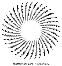 Spiral element. Abstract swirl, twirl isolated on white