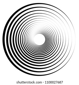 Spiral element. Abstract swirl, twirl isolated on white