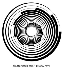 Spiral element. Abstract swirl, twirl isolated on white
