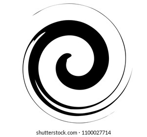Spiral element. Abstract swirl, twirl isolated on white