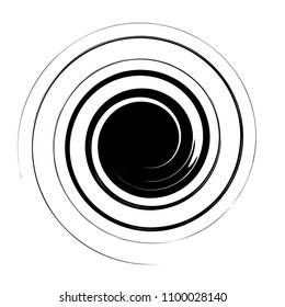 Spiral element. Abstract swirl, twirl isolated on white