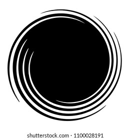 Spiral element. Abstract swirl, twirl isolated on white