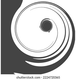 Spiral element, black on a light background, there is still a swirl in the middle

