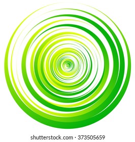 Spiral element, concentric circles with brush strokes