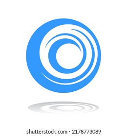 Elemento de espiral para el diseño. Icono azul abstracto. Arte vector.