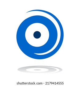 Spiral Element for Design. Abstract Blue Icon. Vector Art.