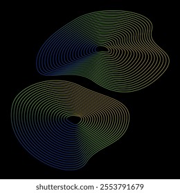 Spiral element line vector combination shape gradient