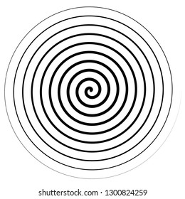 Spiral element vector illustration. Abstract circle pattern. Black and white graphics.