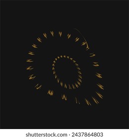 Ilustración vectorial de elemento espiral en fondo negro