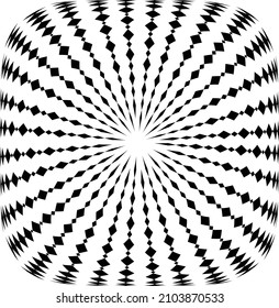 Spiral element vector illustration. Texture with wavy, billowy lines. Optical art background. Wave design black and white. Digital image with a psychedelic stripes. Vector illustration