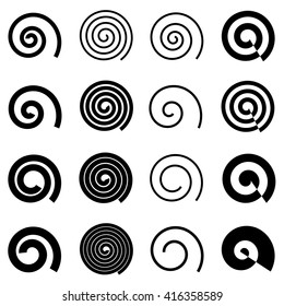 Spiral elements for your design, isolated vector elements