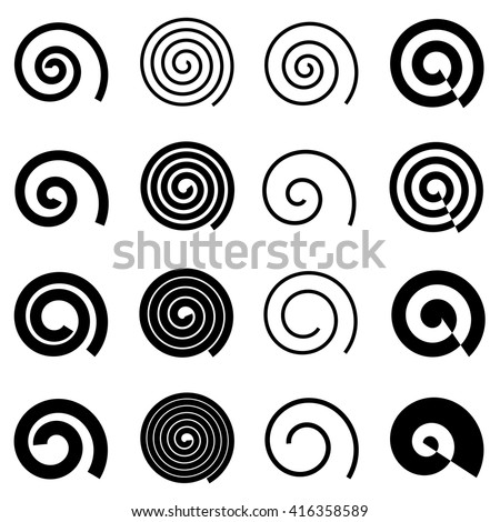 Spiral elements for your design, isolated vector elements