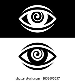 Logotipo de resumen de iconos oculares en espiral