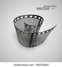 Spiral of film strip. Graphic concept for your design. vector illustration eps10