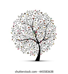 Spiral floral tree for your design