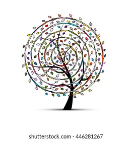 Spiral floral tree for your design