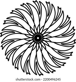 spiral flower mandala design ornate element art sticker pattern decorative oriental style