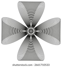 Padrão de flor em espiral. Ilustração de linha abstrata. Forma de Vetor de Redemoinho. Elemento de natureza dinâmica. EPS 10.
