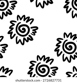 Espiral flor padrão sem costura. Padrão desenhado à mão para design.