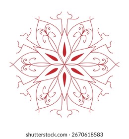 Espiral y diseño de mandala de color rojo tipo flor