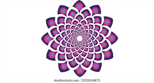 Spiral flowers. flower arts and sphere arts. Colorful spheres and spirals. Circle arts dotted.Round pattern with vegetative elements