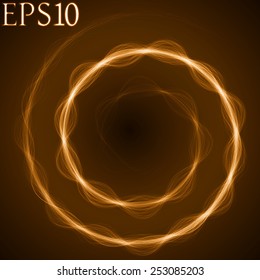 spiral formed energy waves(yellow colored,short waves version)
