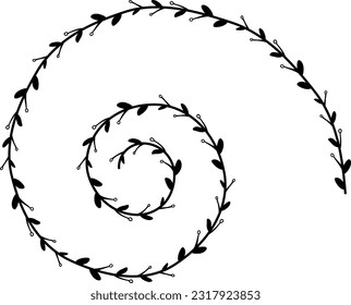 Ramas aisladas marco espiral flor flor hoja de flores decoración vectorial floral borde marcos botánicos de boda minimalista felicitaciones aniversario ganador valentina premio romántico 
