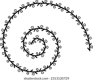 Espiral de marco espiral hojas corrediza vectores borde floral marco de foto ramas botánicas negras decoración boda cumpleaños año nuevo año recién nacido Navidad valentina premio felicitaciones