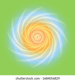 Spiral futuristic abstract flower, hypnosis vortex, circular rotation, twist effect