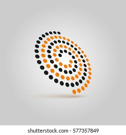 Spiral futuristic icon. Abstract logo swirl. Picture an imaginary induction surface.