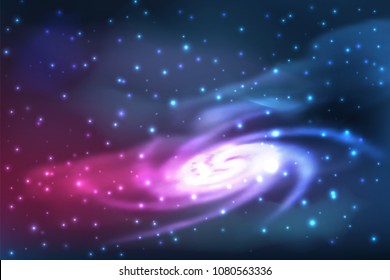 Spiral galaxy, abstract vector